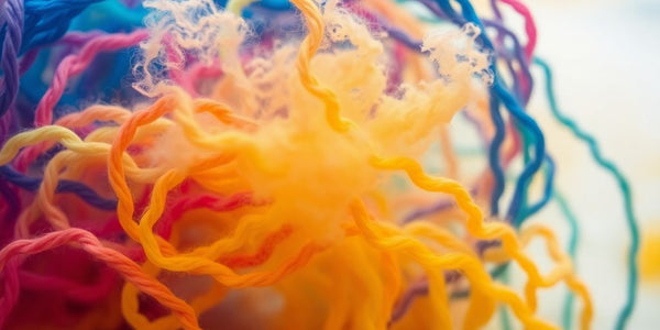 Yarn bleeding dye into water.