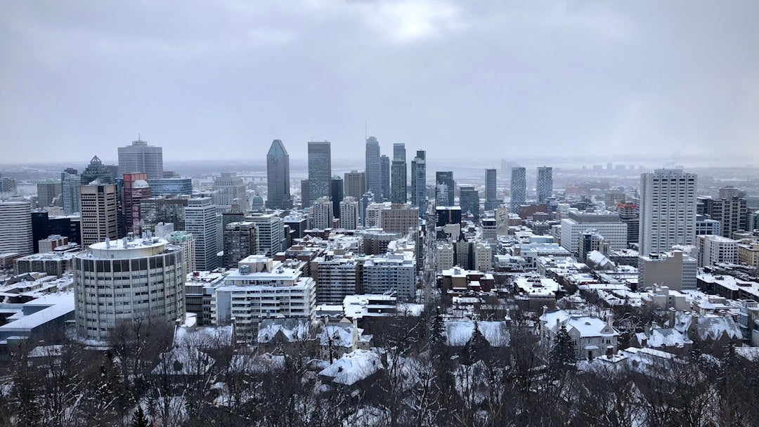 View of downtown Montreal in the winter.