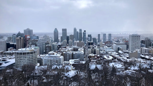 View of downtown Montreal in the winter.