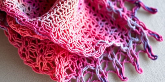 Shawl made from hand-dyed yarn.