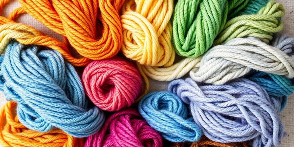 Yarn skeins arranged in a vibrant color wheel.