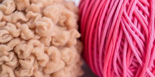 Wool and acrylic yarn balls