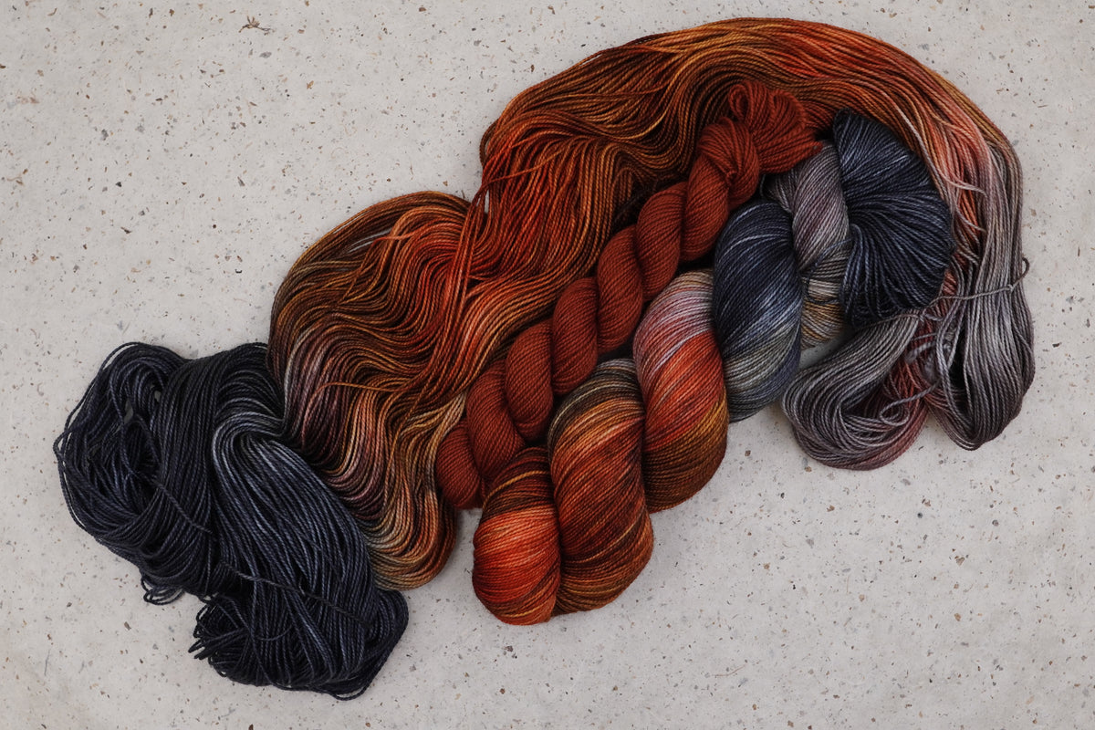 Cobalt Rust - Fingering Sock Set