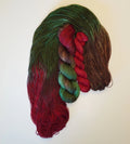 Wild Woollys Woodland Christmas Fingering Sock Set with green, red, and brown yarn