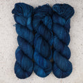 Wild Woollys Teal of Fortune Fingering yarn, three skeins in deep teal and blue